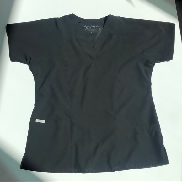 Blue Sky Tops - Blue Sky Scrubs Air Scrubs Piper Top Medium Black